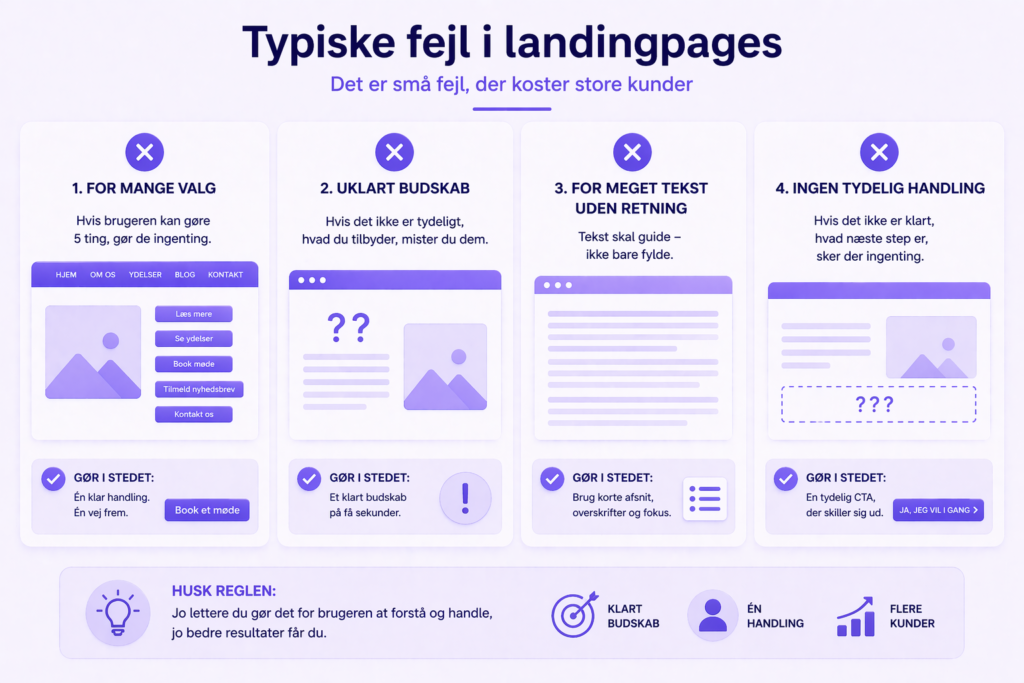 Typiske fejl i online markedsføring landingpages