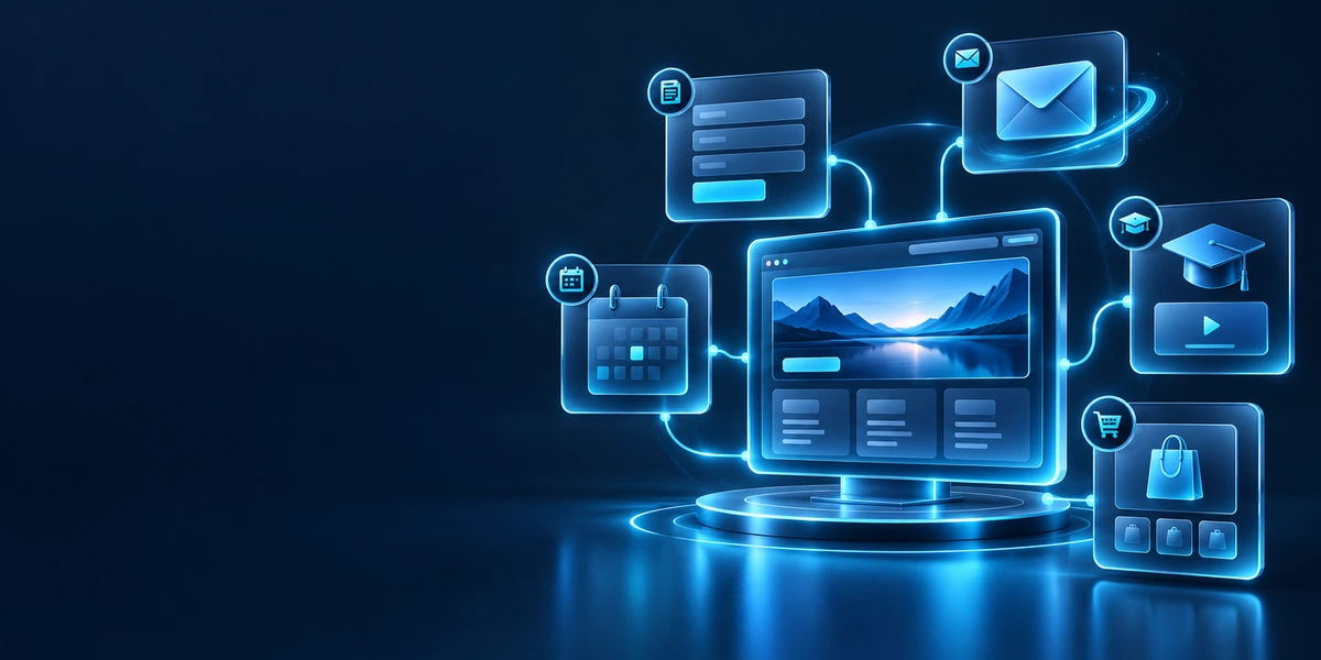 WordPress som markedsføringssystem med hjemmeside, e-mail og forbundne digitale funktioner.