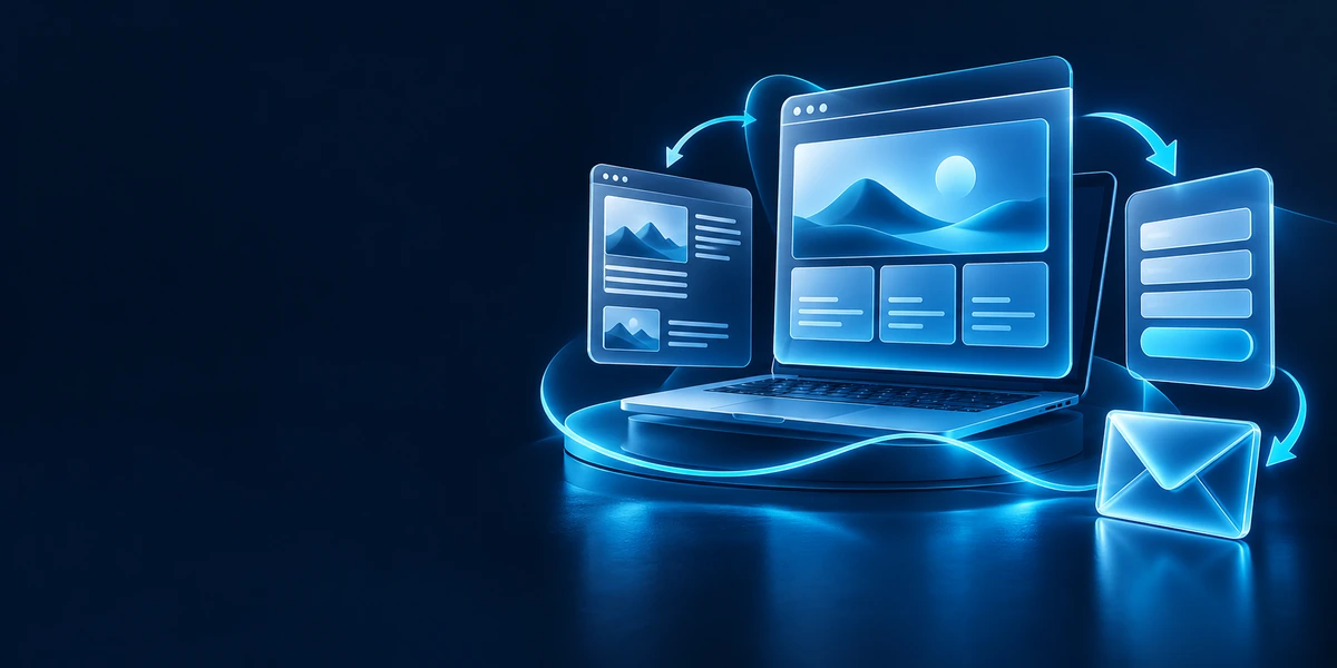 WordPress til online markedsføring med hjemmeside, formular, kontakter og e-mail.