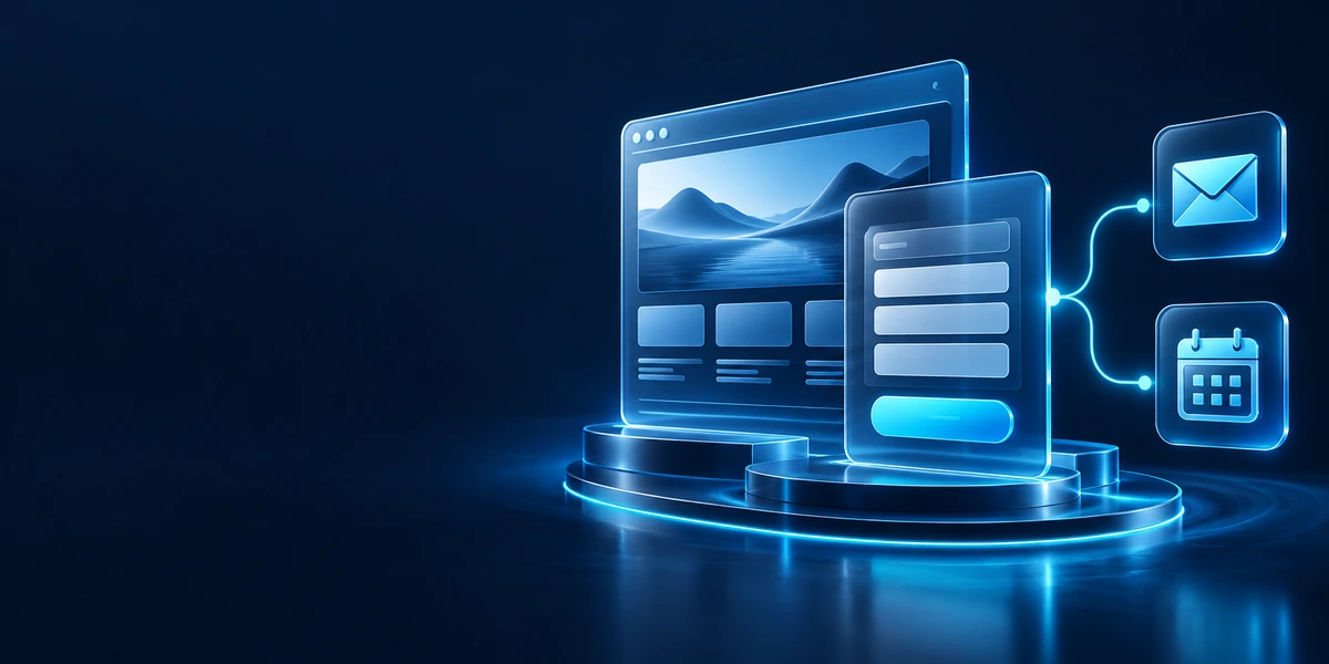 Landingpages til online markedsføring i WordPress med formular og forbundet booking.